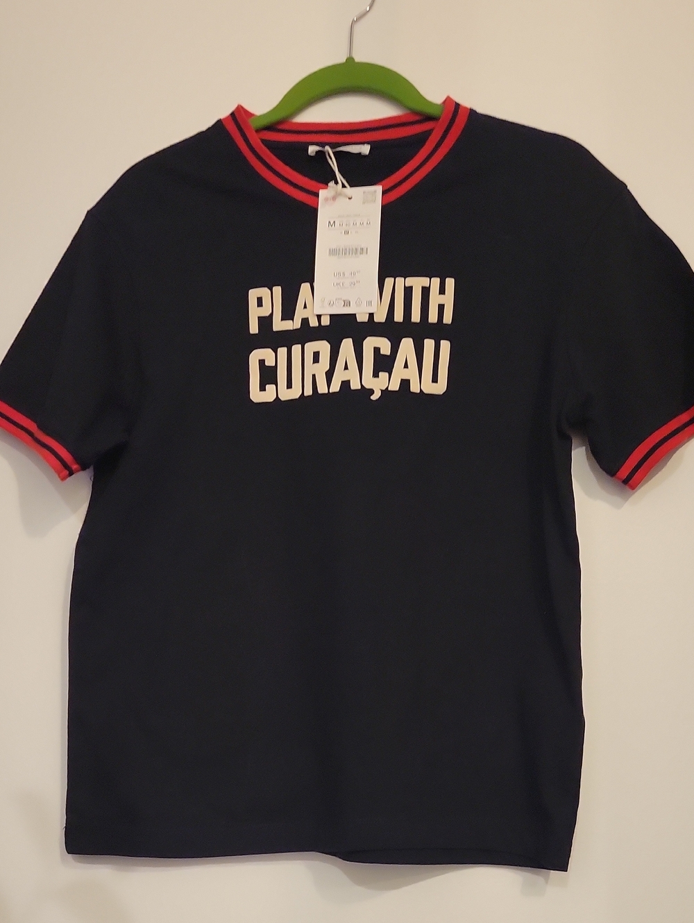 RARE Zara Play With Curaçau T-Shirt FIFA World Cup Misprint Error NWT Size M